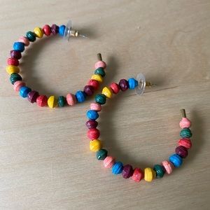 Multicolored beaded hoops